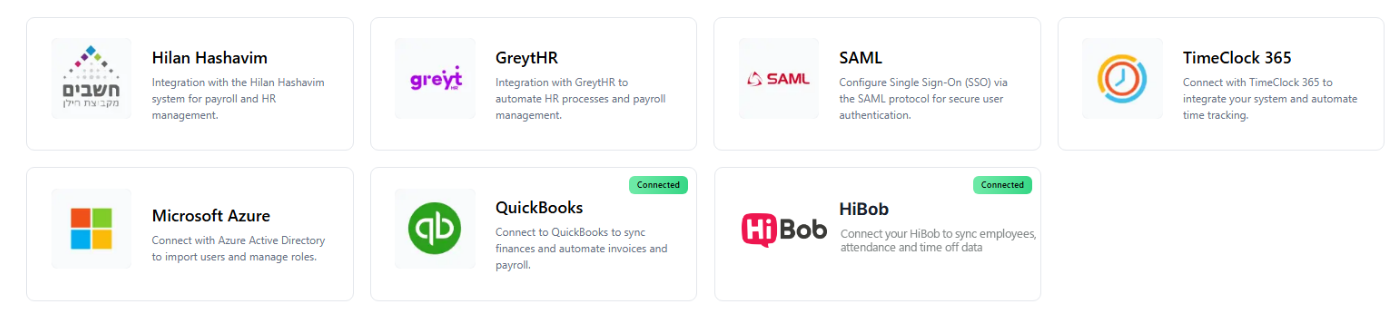 New integrations hub